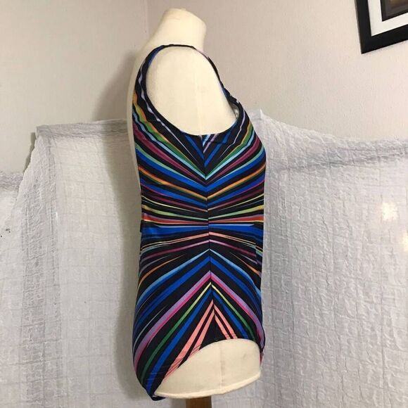 NWOT Colorful Striped One Piece Swimsuit Size 1X - Picture 3 of 8